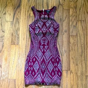 Speechless Womens sz3 wine and sparkle dress
